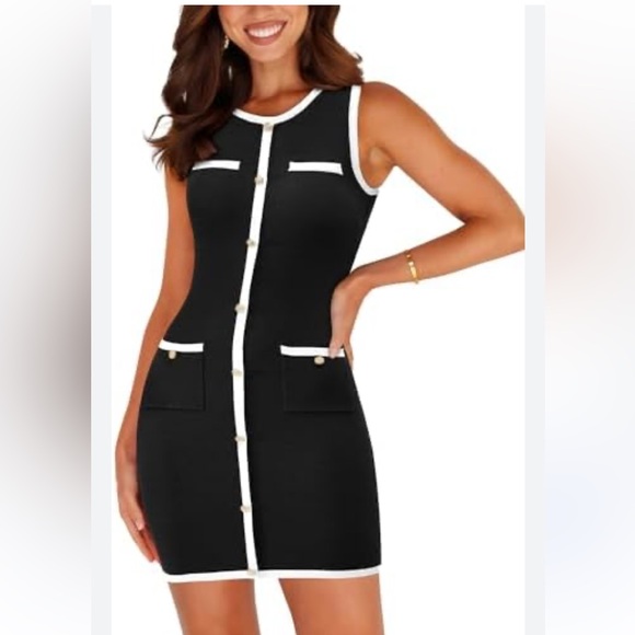 Elegant Black and White Women's Dress - Picture 1 of 3